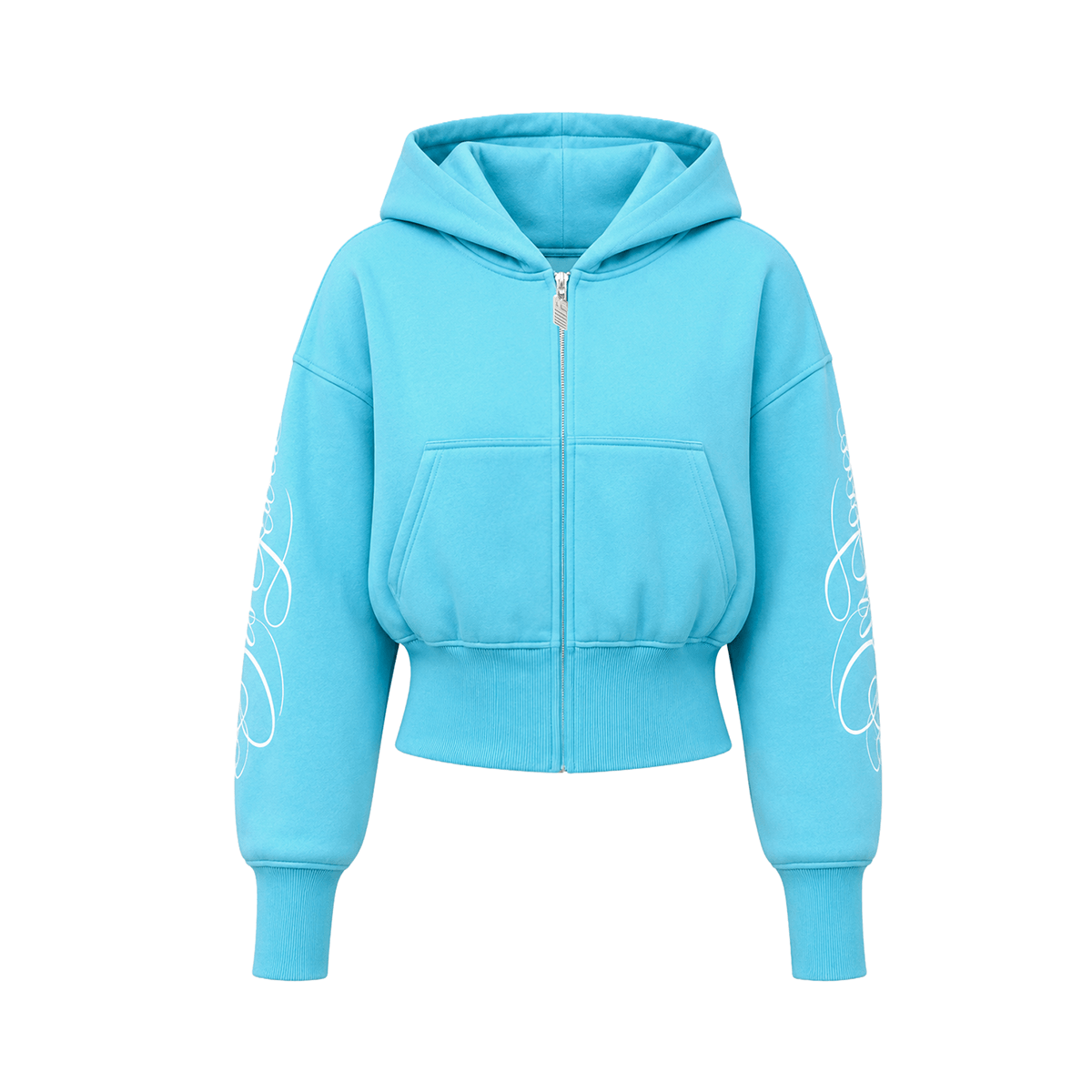 Product perspective 11 of Graffiti Leopard Zip Hoodies in Lake Blue - FDR