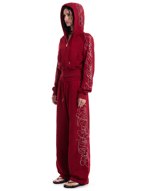 Rhinestone Zip Hoodie,Baggy Sweatpants - Style Perspective Shot 11 - Oversized Baggy Fit | FDR Studios