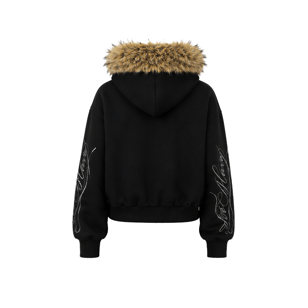 Glitz Script Fur Hoodie - Style Perspective Shot 6 - Streetwear Aesthetic | FDR Studios