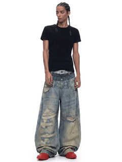 Vandal Distressed Baggy Jeans