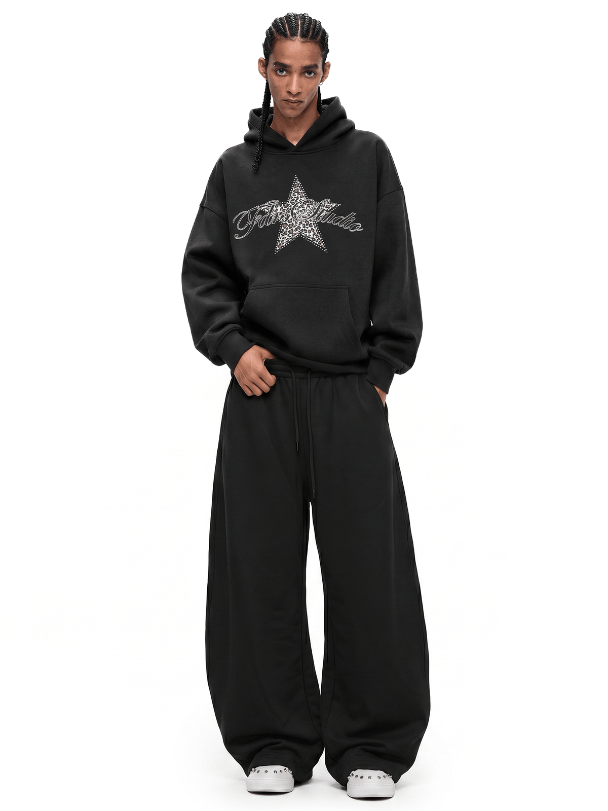 Gothic Rhinestone Star Hoodie