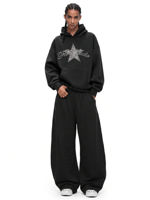 Gothic Rhinestone Star Hoodie