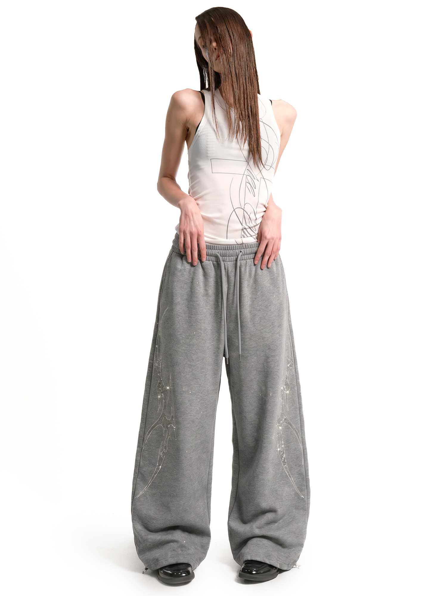 FDR Gestreifte weite Freizeithose