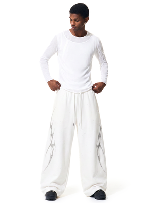 Pantalons de survêtement amples Gothiques à strass