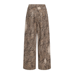 Back flat-lay view of the leopard print trousers showing the pocket placement and relaxed construction.