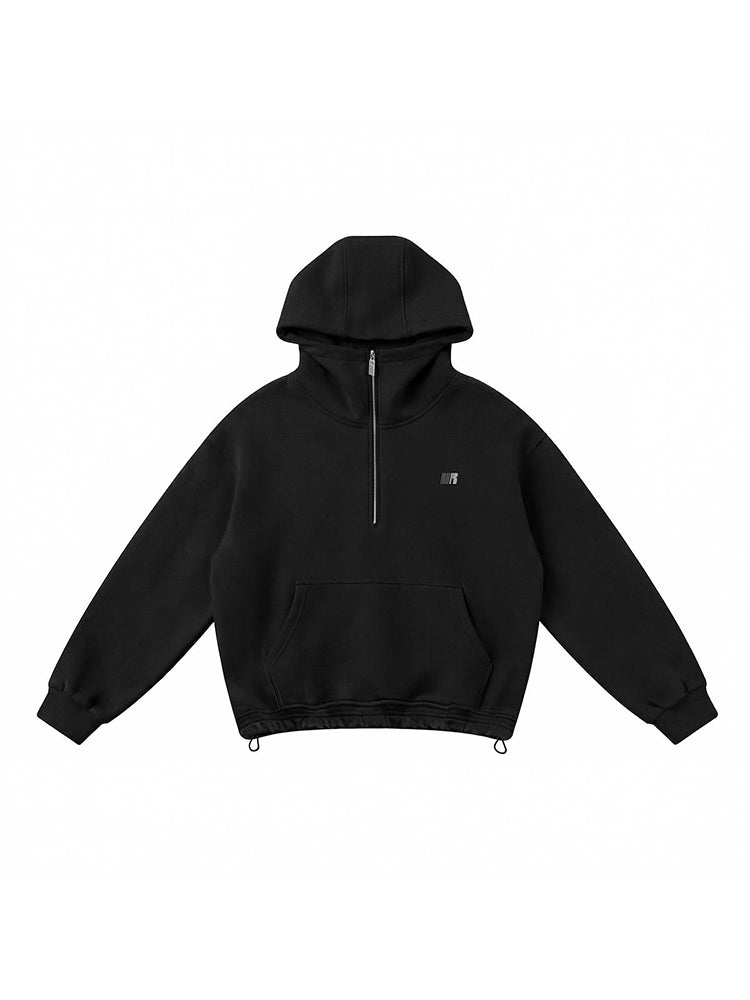Cloud Half-Zip Pullover - Fabric Texture & Stitching Detail - Streetwear Aesthetic | FDR Studios