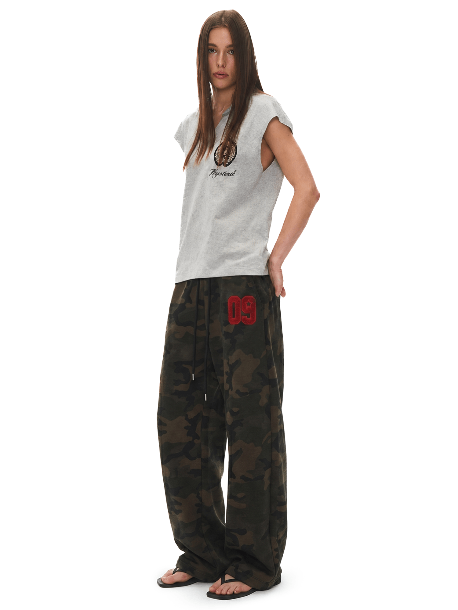 Heavyweight Camo Baggy Pants - Fabric Texture & Stitching Detail - Oversized Baggy Fit | FDR Studios