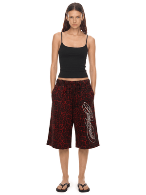 Gothic Leopard Longline Shorts