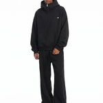 FDR Studios black unisex fleece tracksuit with high collar half-zip sweatshirt.