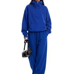 Royal blue genderless oversized tracksuit for techwear and Y2K aesthetic.