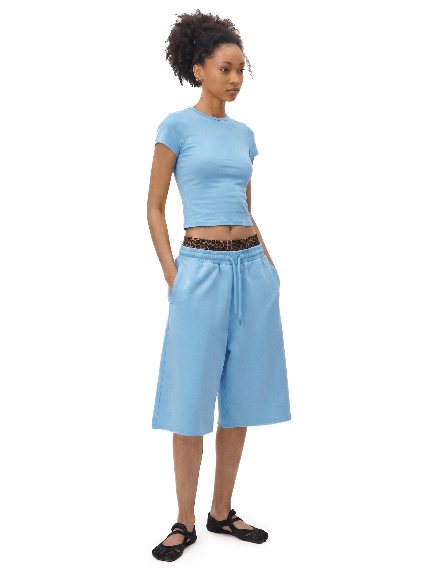 Leopard Double Waist Baggy Shorts - Style Perspective Shot 14 - Oversized Baggy Fit | FDR Studios