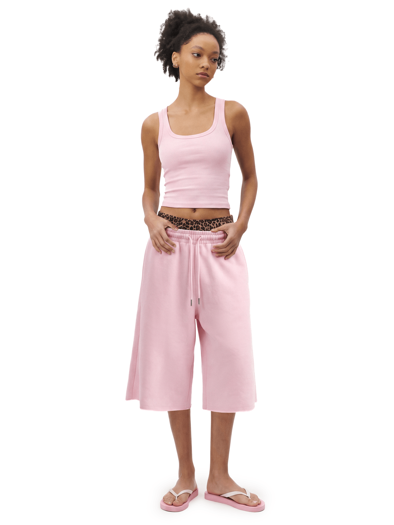 Product perspective 10 of Leopard Double Waist Baggy Shorts in Lake Blue - FDR