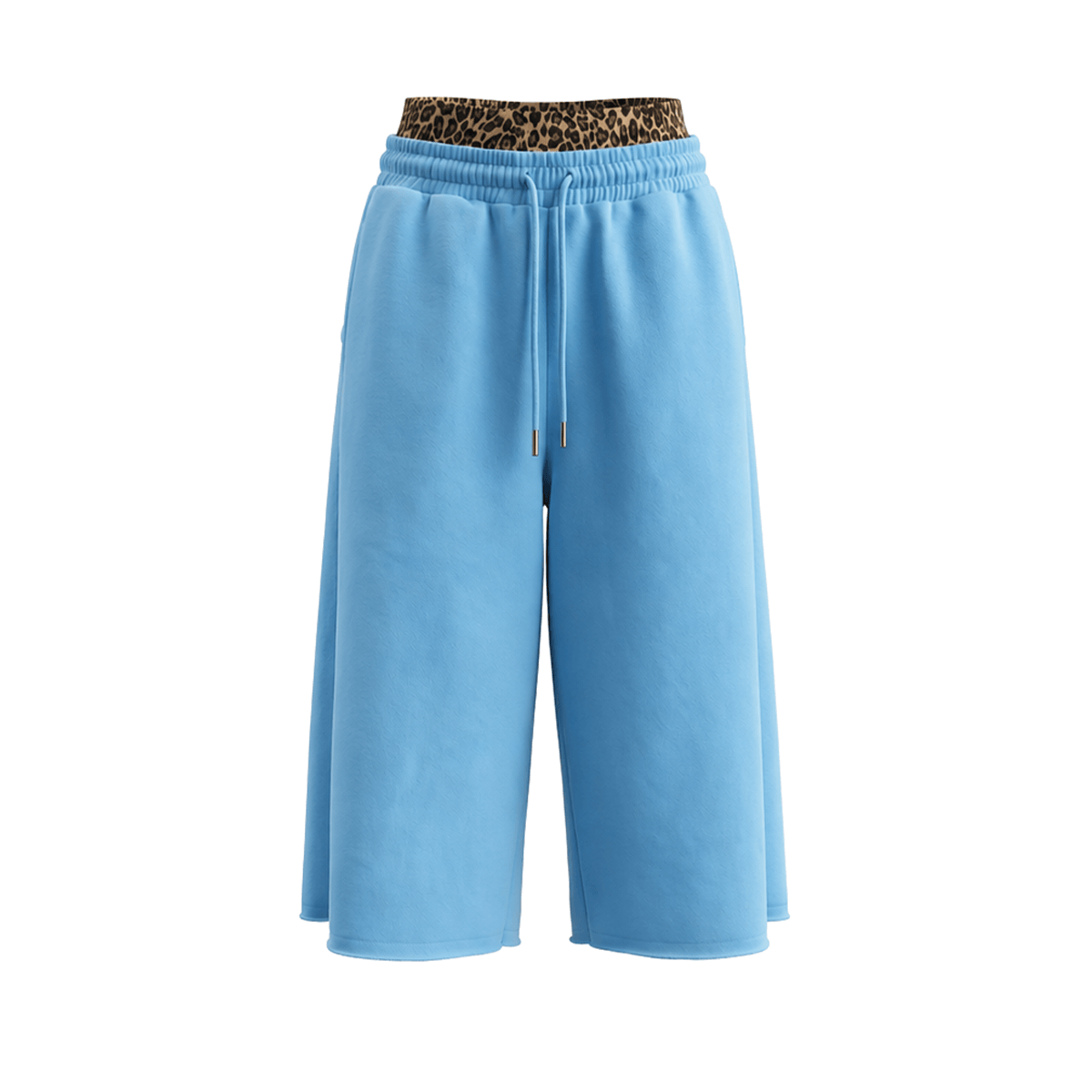 Leopard Double Waist Baggy Shorts