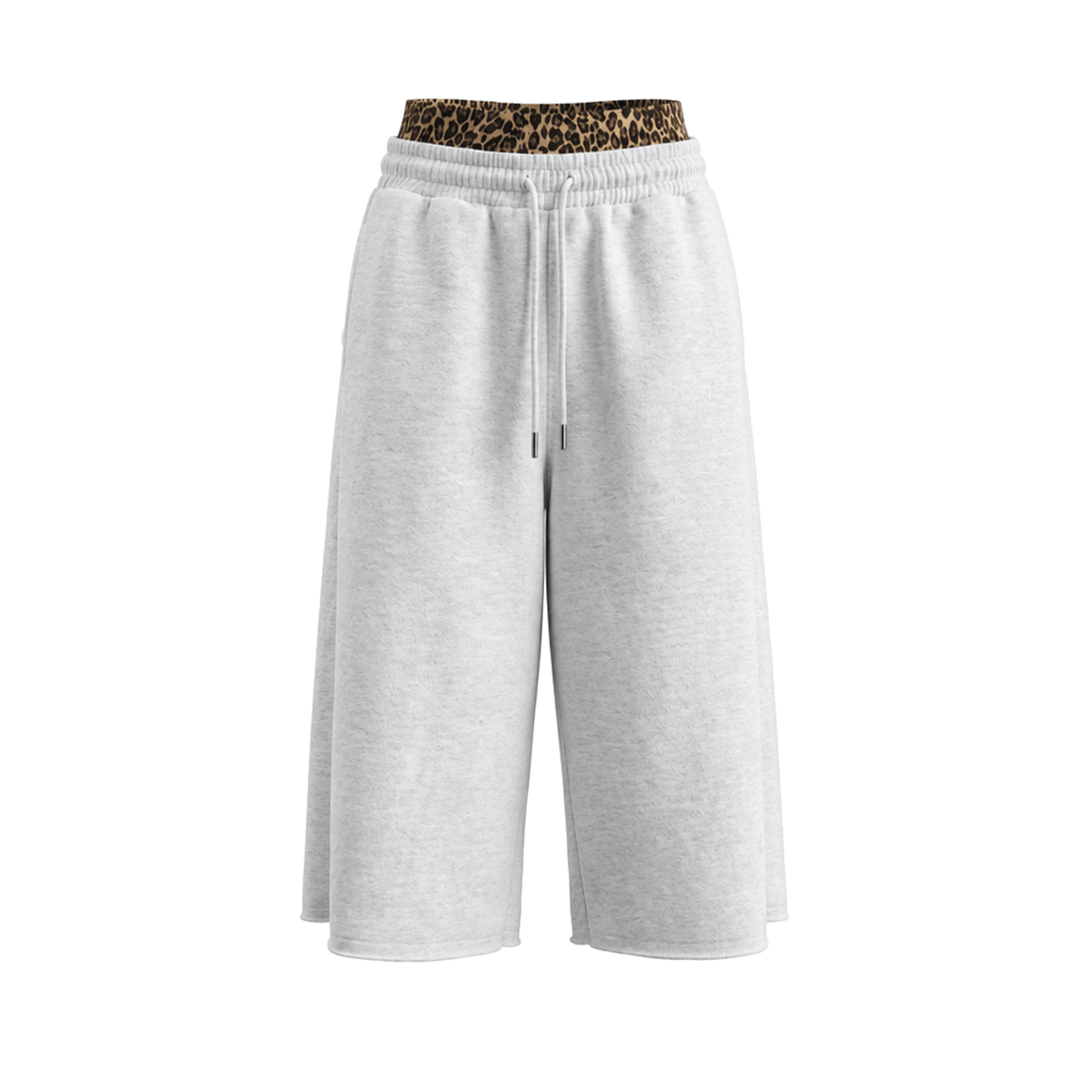 Leopard Double Waist Baggy Shorts