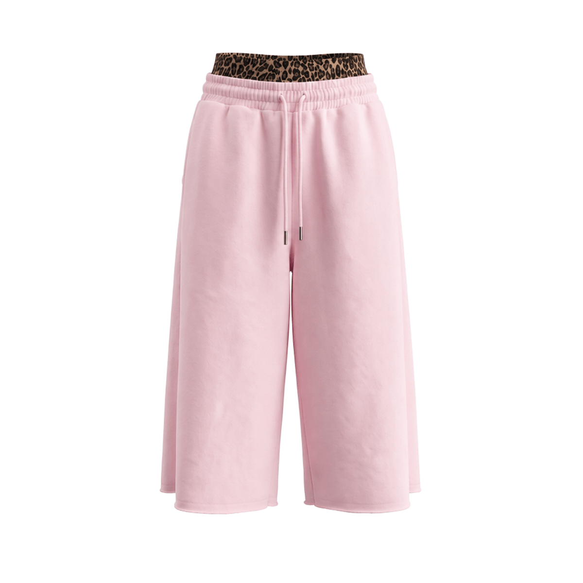 Leopard Double Waist Baggy Shorts