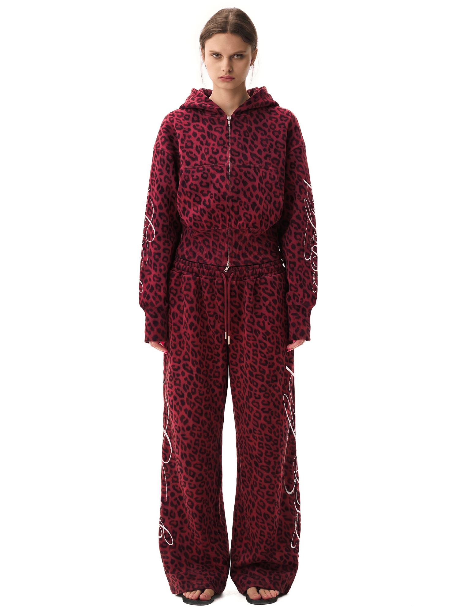 Graffiti Leopard Hoodies,Baggy Sweatpants