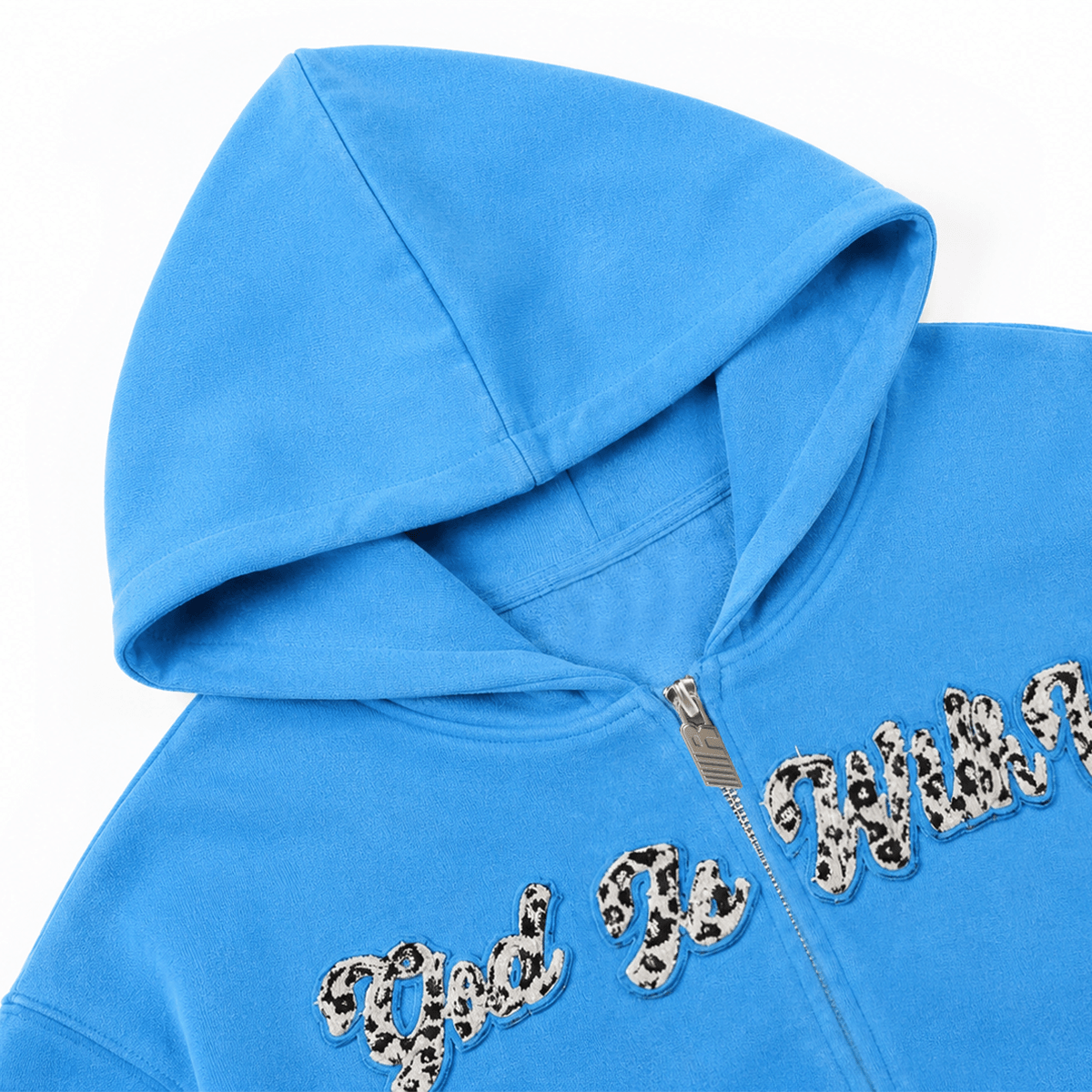 Leopard Applique Washed Hoodie