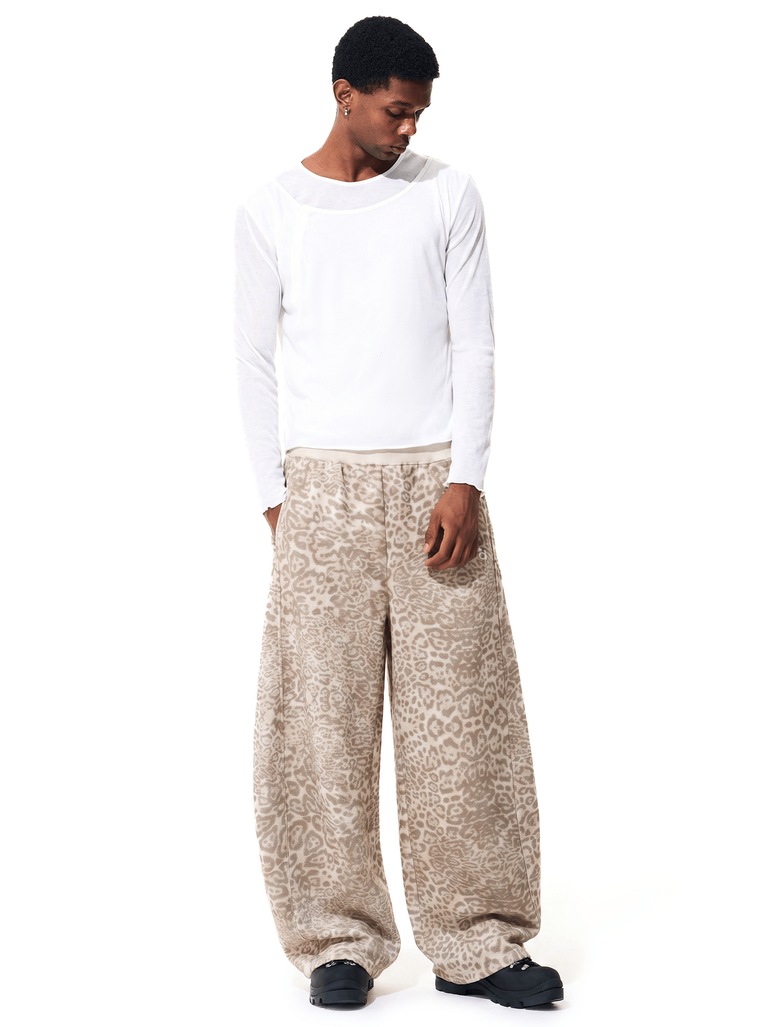 Retro Leopard Baggy Sweatpants