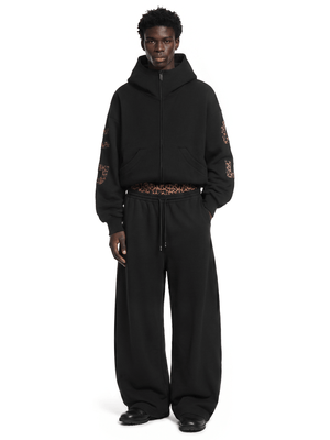 Leopardenmusterter Varsity Zip Hoodie