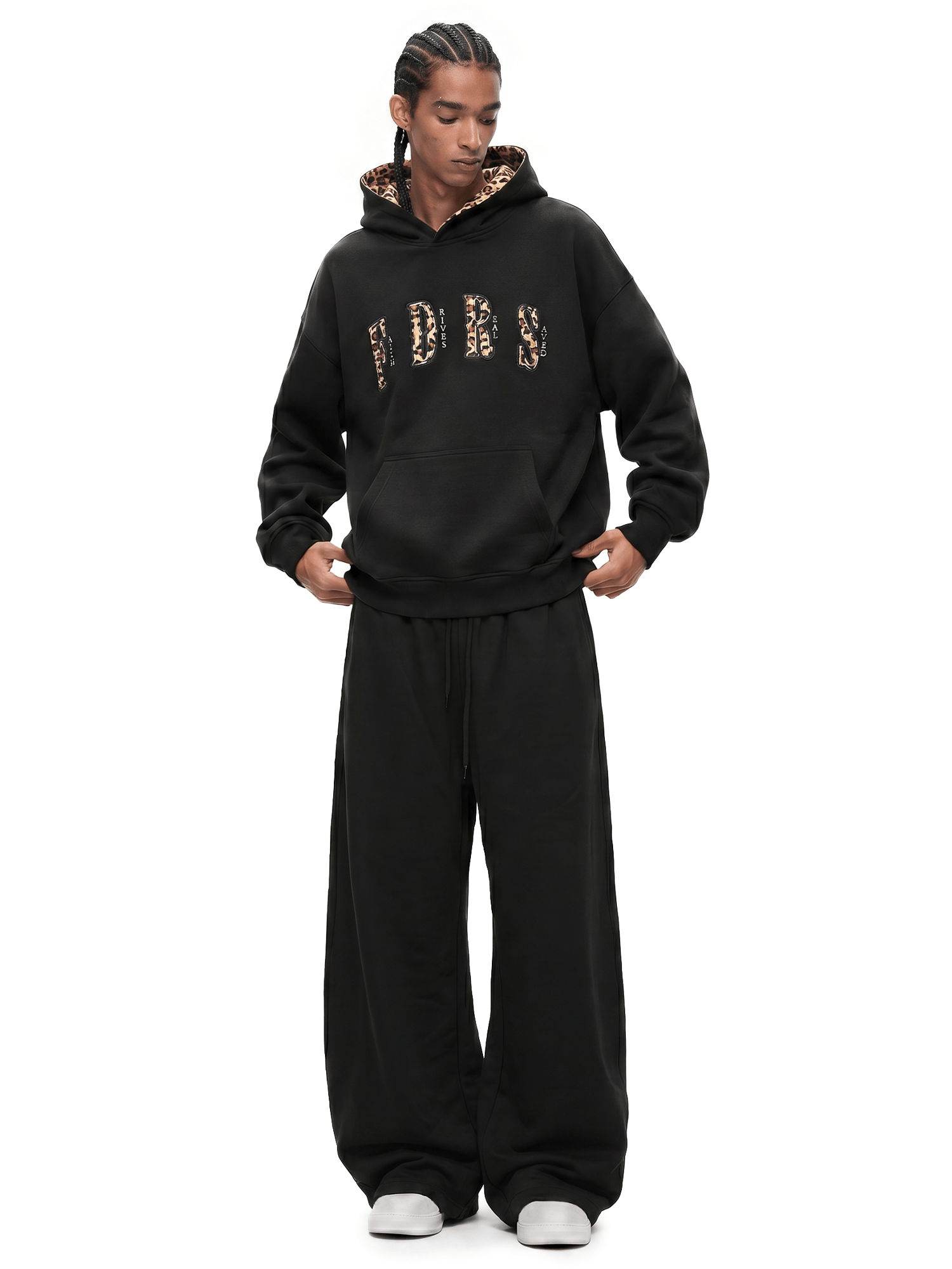 Leopard-Lined Oversized Hoodie - Style Perspective Shot 6 - Streetwear Aesthetic | FDR Studios
