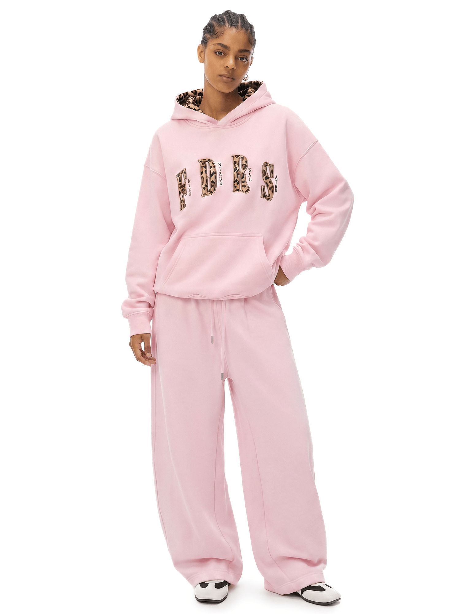 Leopard-Lined Oversized Hoodie