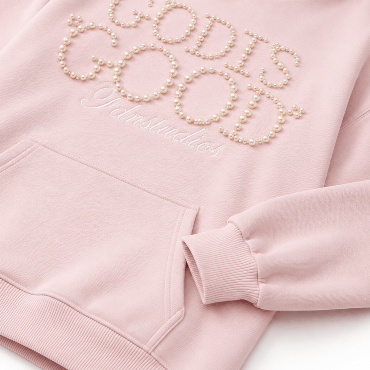 Pearl Script Oversized Hoodie - Style Perspective Shot 8 - Streetwear Aesthetic | FDR Studios