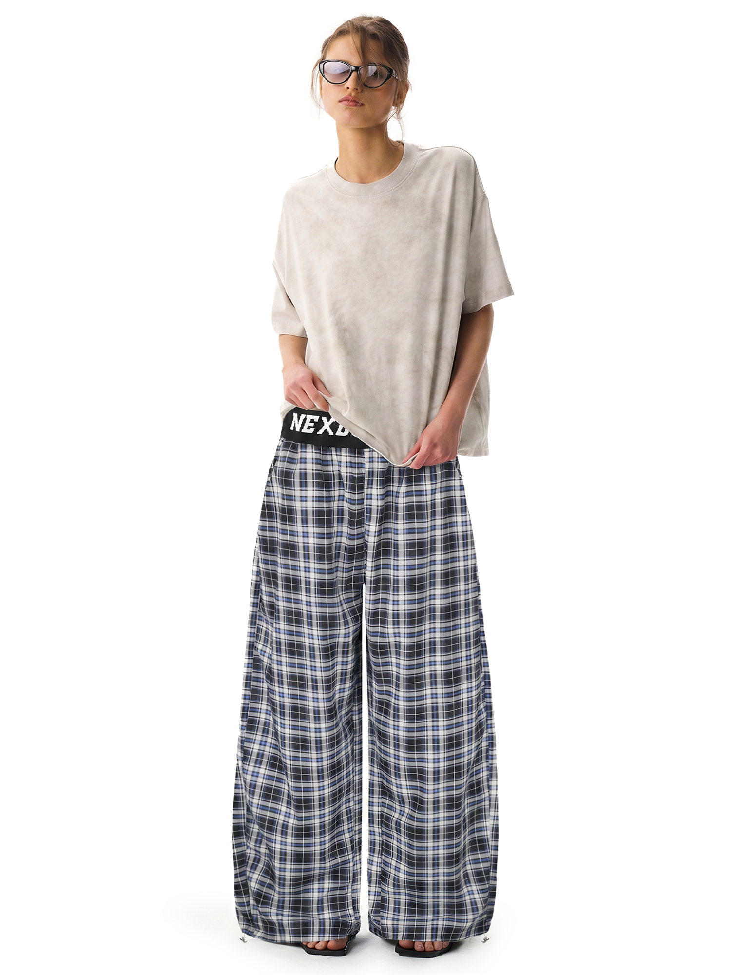 Punk Plaid Baggy Sweatpants
