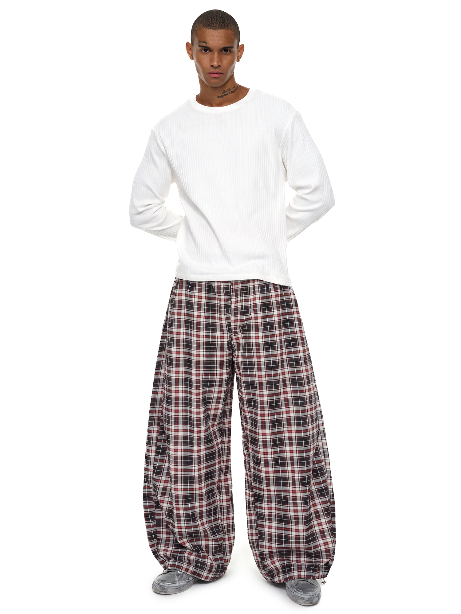 Punk Plaid Baggy Sweatpants