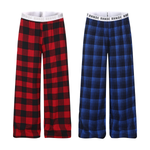 Liveshouse Iconic Plaid Baggy Pants available in Bold Red and Deep Blue colorways.