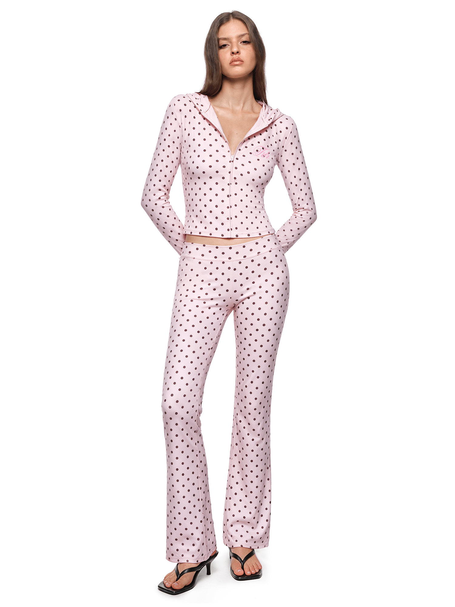 Dot Slim Flare Pants