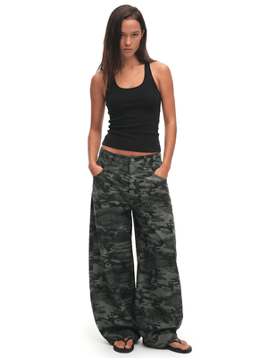 Rhinestone Camo Baggy Pants