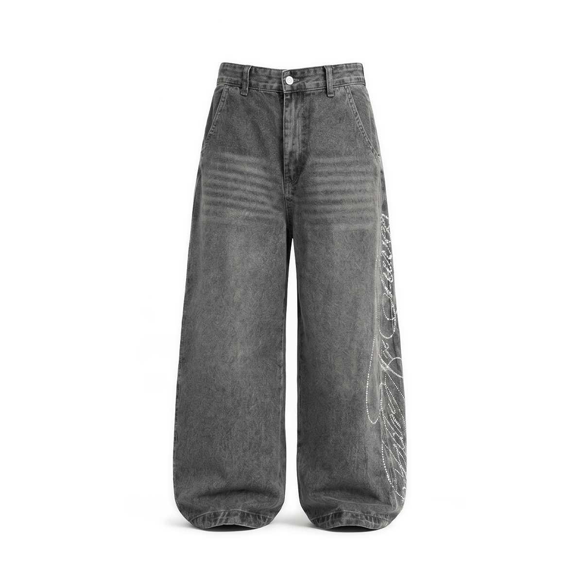Vintage Rhinestone Baggy Denim