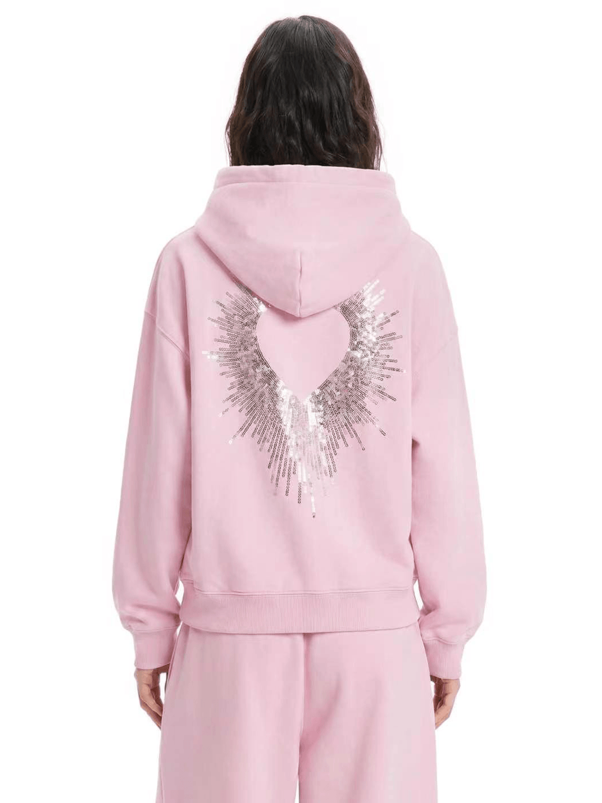 Rhinestone Angel Wings Zip Up Hoodie | Y2K Sequin Sweatshirt| FDR