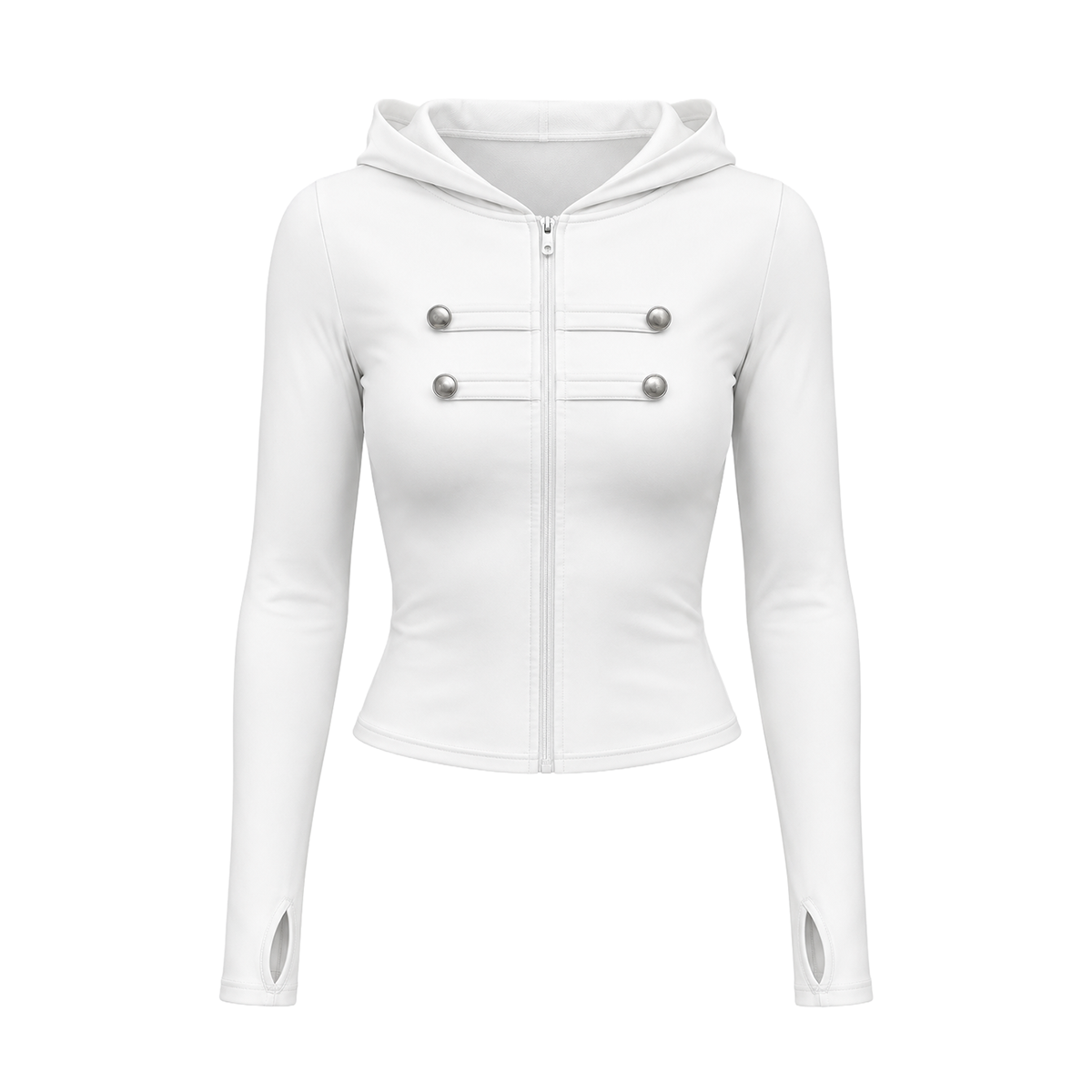 Fold-Over Zip Yoga Jacket - Side Angle & Silhouette Detail - Y2K Streetwear | FDR Studios