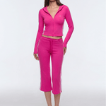 Stripe Capri Flare Pants - Back Profile & Fit Detail - Y2K Streetwear | FDR Studios