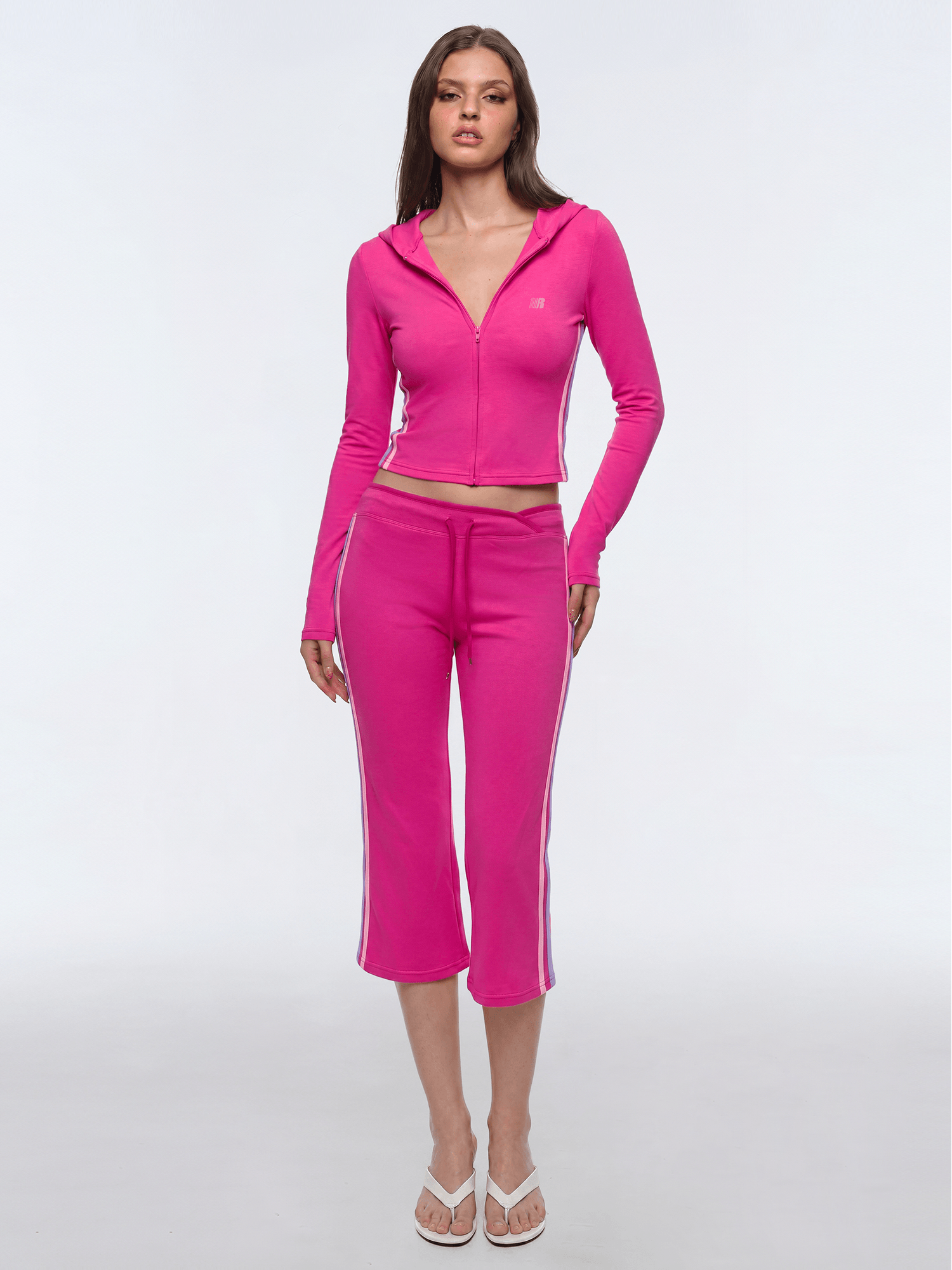Stripe Capri Flare Pants