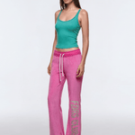 Candy Flared Sweatpants - Fabric Texture & Stitching Detail - Y2K Streetwear | FDR Studios