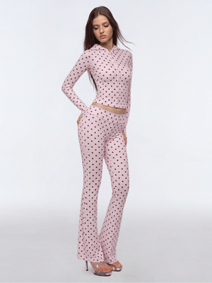 Dot Slim Flare Pants