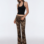 Leopard Low-Rise Flare Pants - Back Profile & Fit Detail - Streetwear Aesthetic | FDR Studios