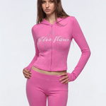 Product perspective 9 of Stellar Zip Hoodie / Flare Pants in Rose Tube - FDR