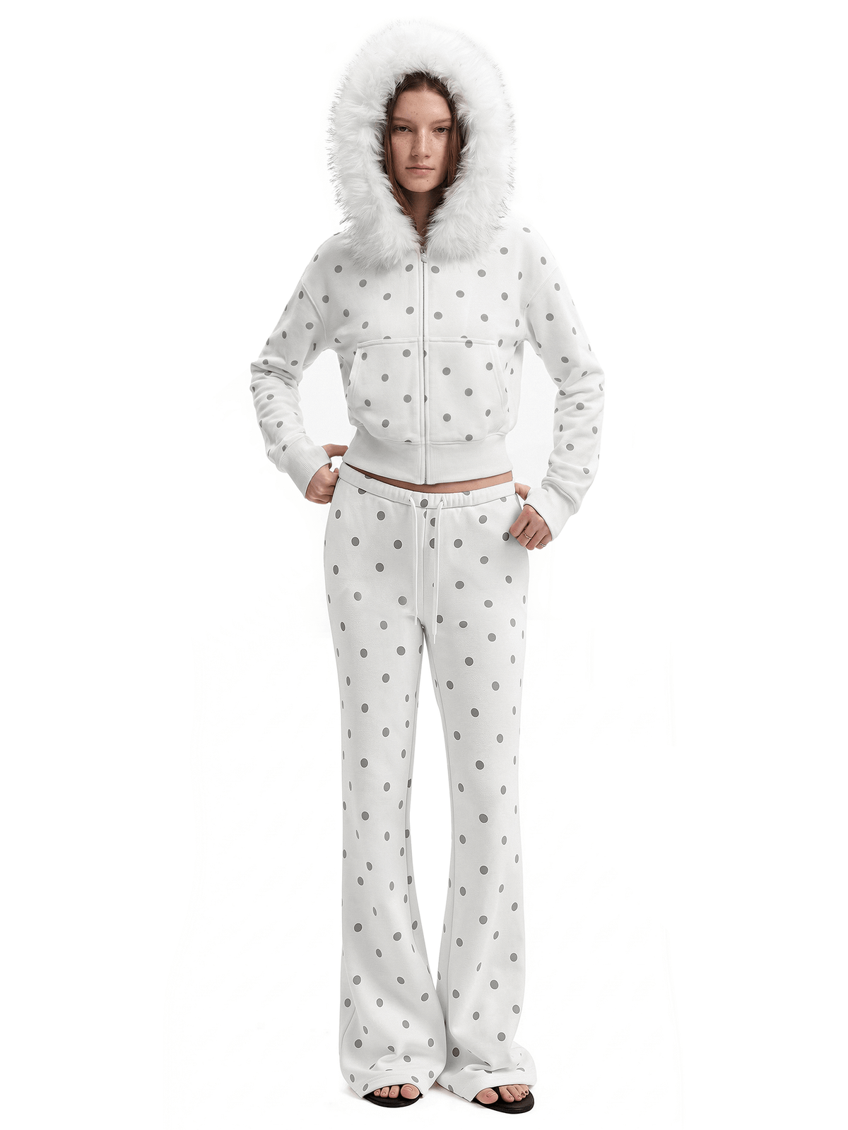 Snow Dot Fur Hoodie