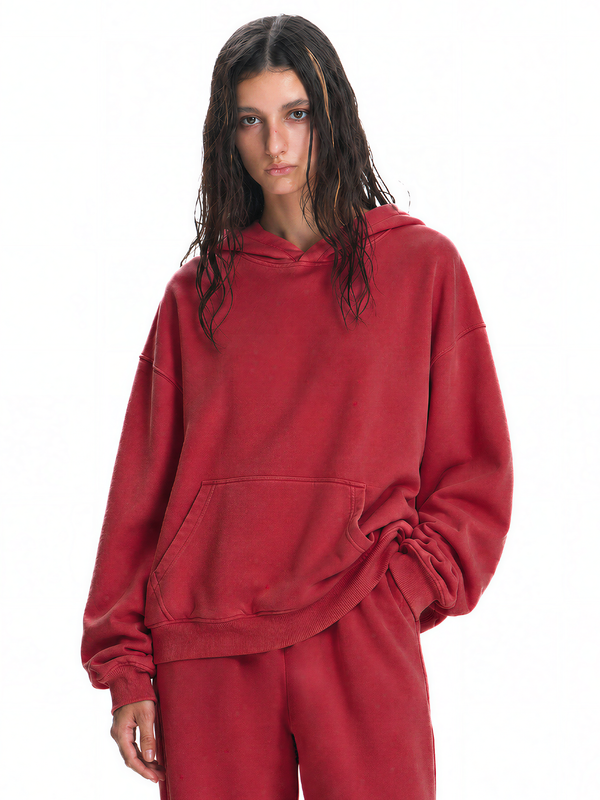 Essential Oversized Heavyweight Hoodie - Close-up Material & Design Feature - Streetwear Aesthetic | FDR Studios