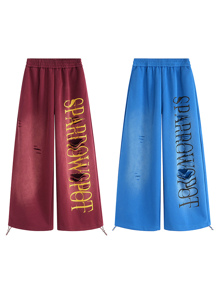 FDR Studios high-street collection featuring burgundy and blue oversized wide-leg streetwear pants.