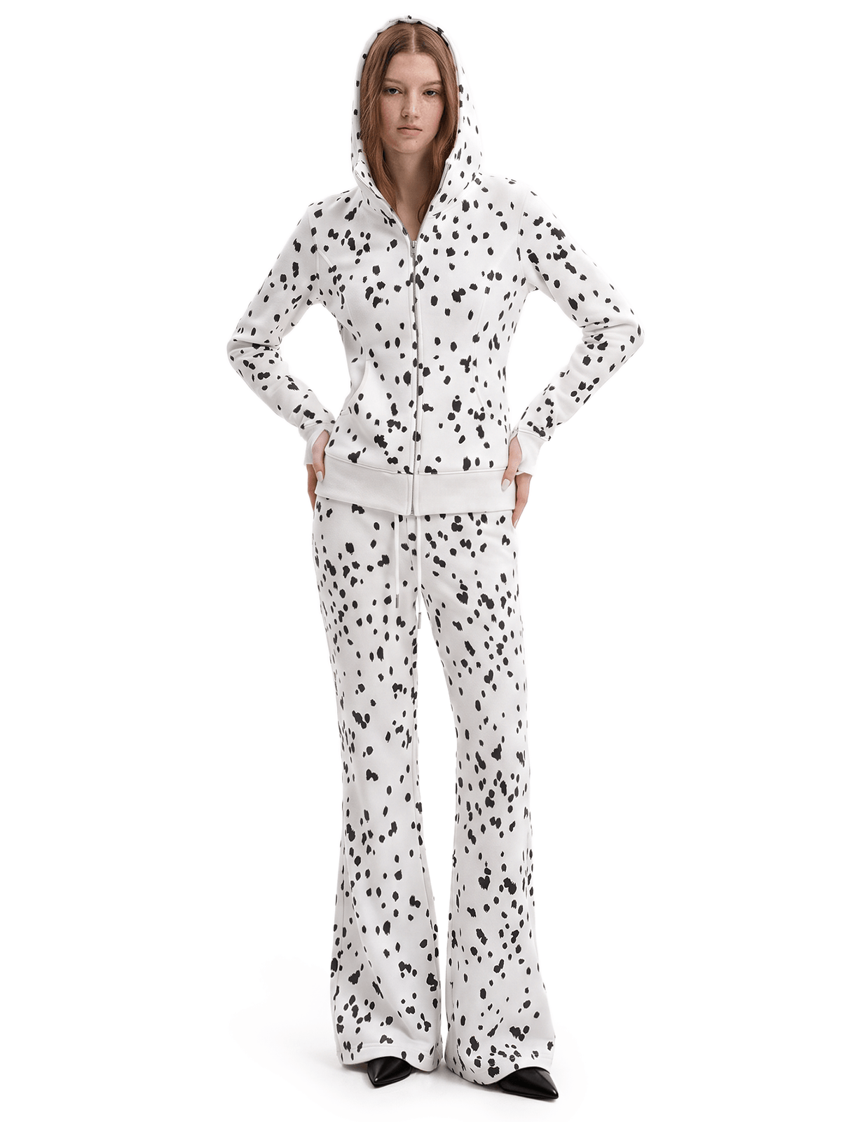 Dalmatian Spot Hoodie,Flare Pants