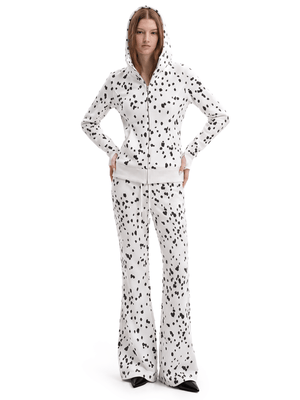 Dalmatian Spot Hoodie,Flare Pants