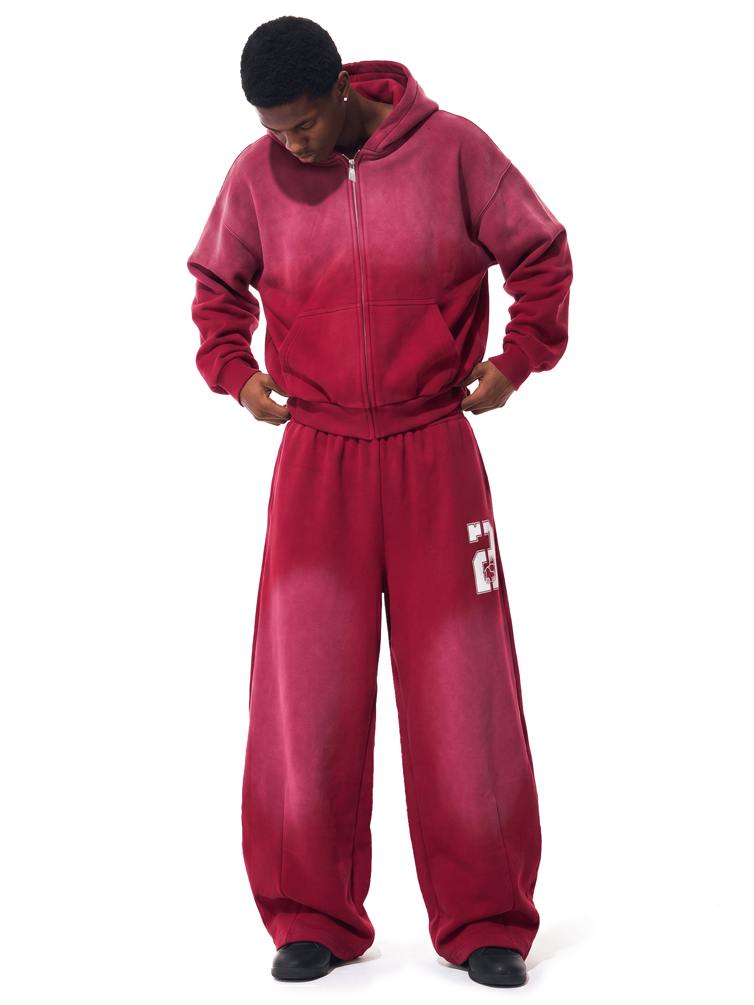 Washed Fade Zip-Up Hoodie - Style Perspective Shot 7 - Streetwear Aesthetic | FDR Studios