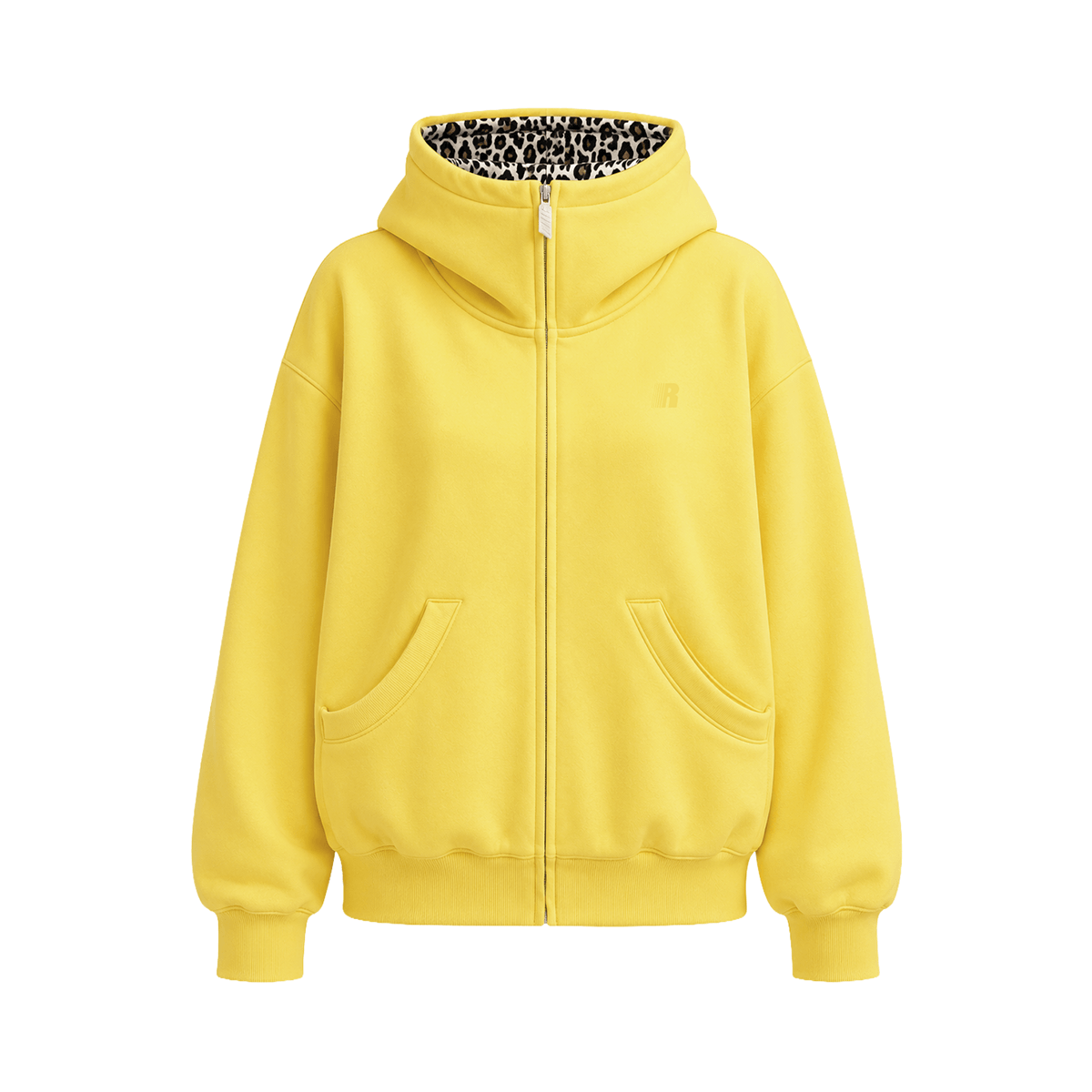 Eases Social Anxiety Leopard Hoodie - Fabric Texture & Stitching Detail - Streetwear Aesthetic | FDR Studios