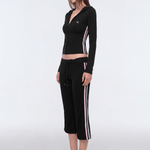 Stripe Capri Flare Pants - Style Perspective Shot 9 - Y2K Streetwear | FDR Studios
