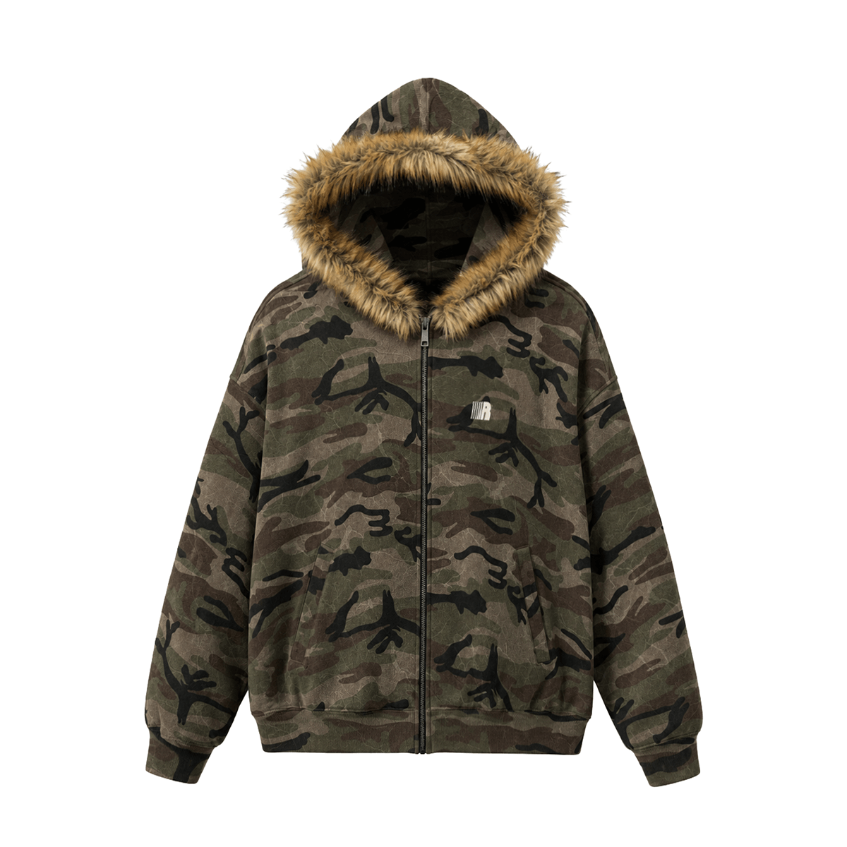 Camo Fleece Zip-Hoodie