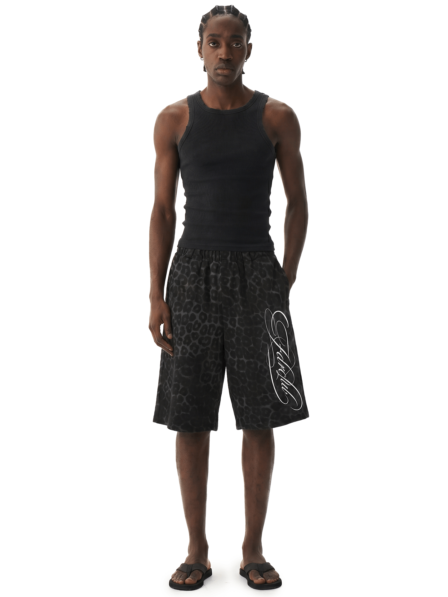 Unisex Camo Longline Jorts - Fabric Texture & Stitching Detail - Oversized Baggy Fit | FDR Studios